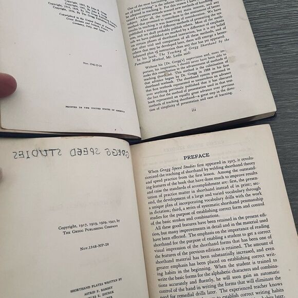 2 Vintage Antique Gregg Shorthand Speed Studies Textbooks Lot - Picture 6 of 7